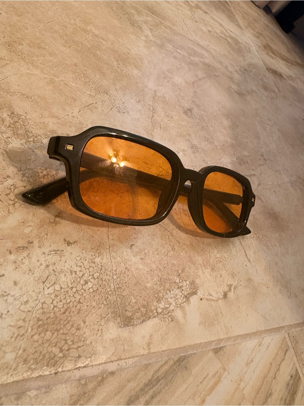 Amazon Black Frame Sunglasses with Amber Lenses